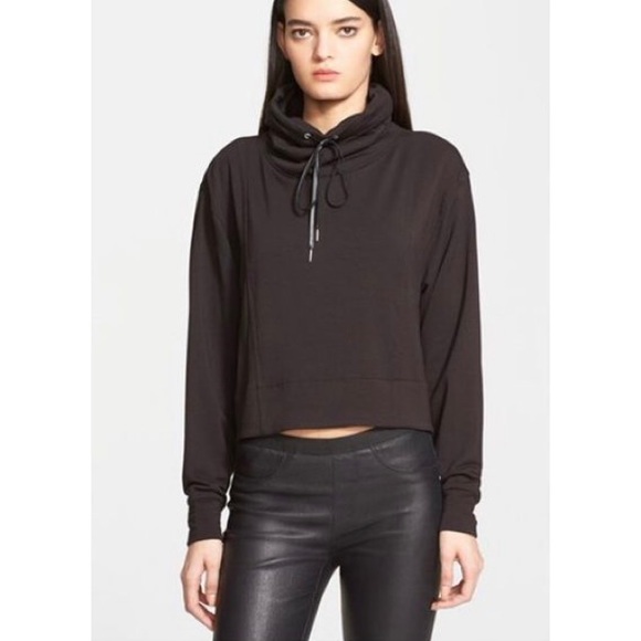 Helmut Lang Funnel Neck Sweatshirt in Black - Picture 1 of 7